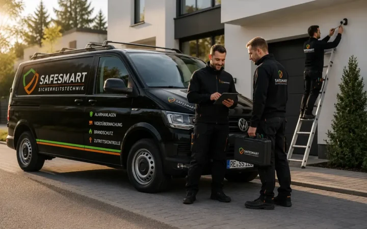 Safesmart Team im Beratungskontext für moderne Sicherheitstechnik
