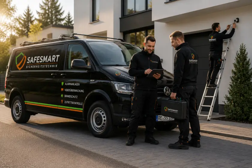 Safesmart Team im Beratungskontext für moderne Sicherheitstechnik