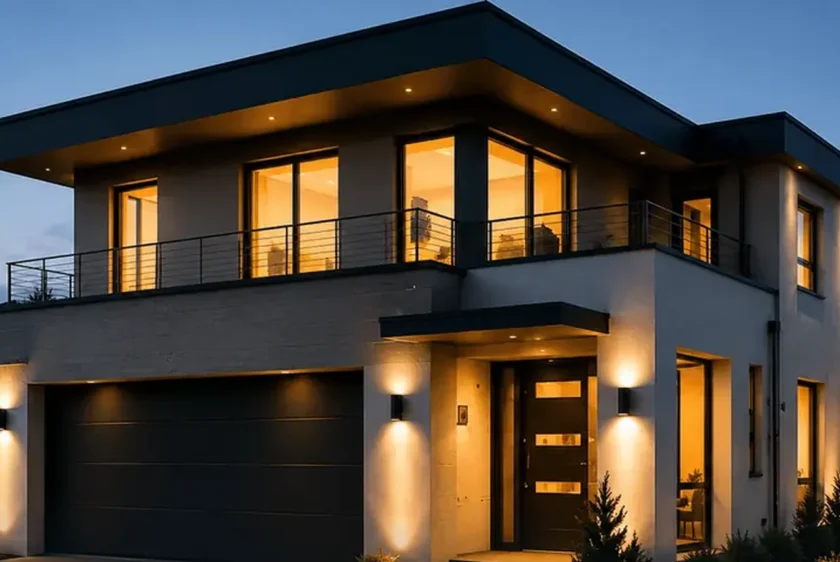 Modernes Wohnhaus als Symbol fuer transparente Alarmanlagen Kosten ohne starres Abo