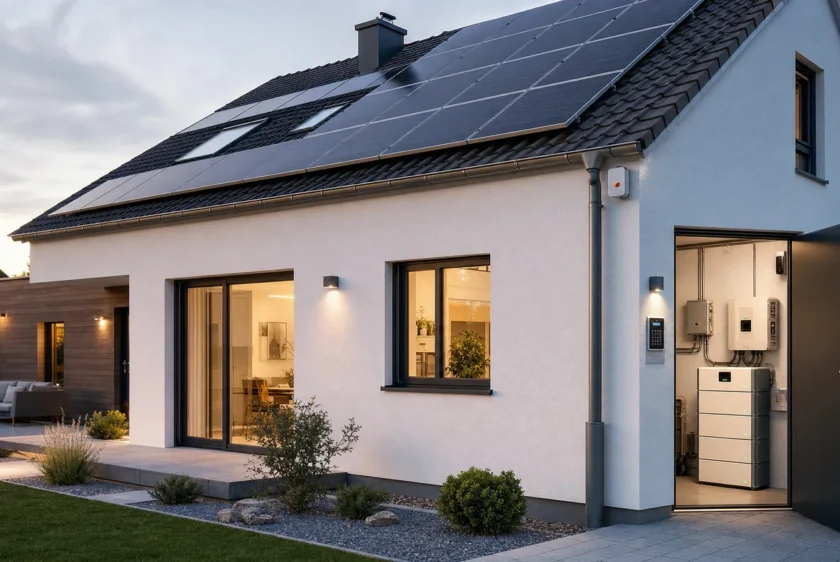 Wohnhaus mit Photovoltaik, Alarmanlage und geplanter Notstromversorgung