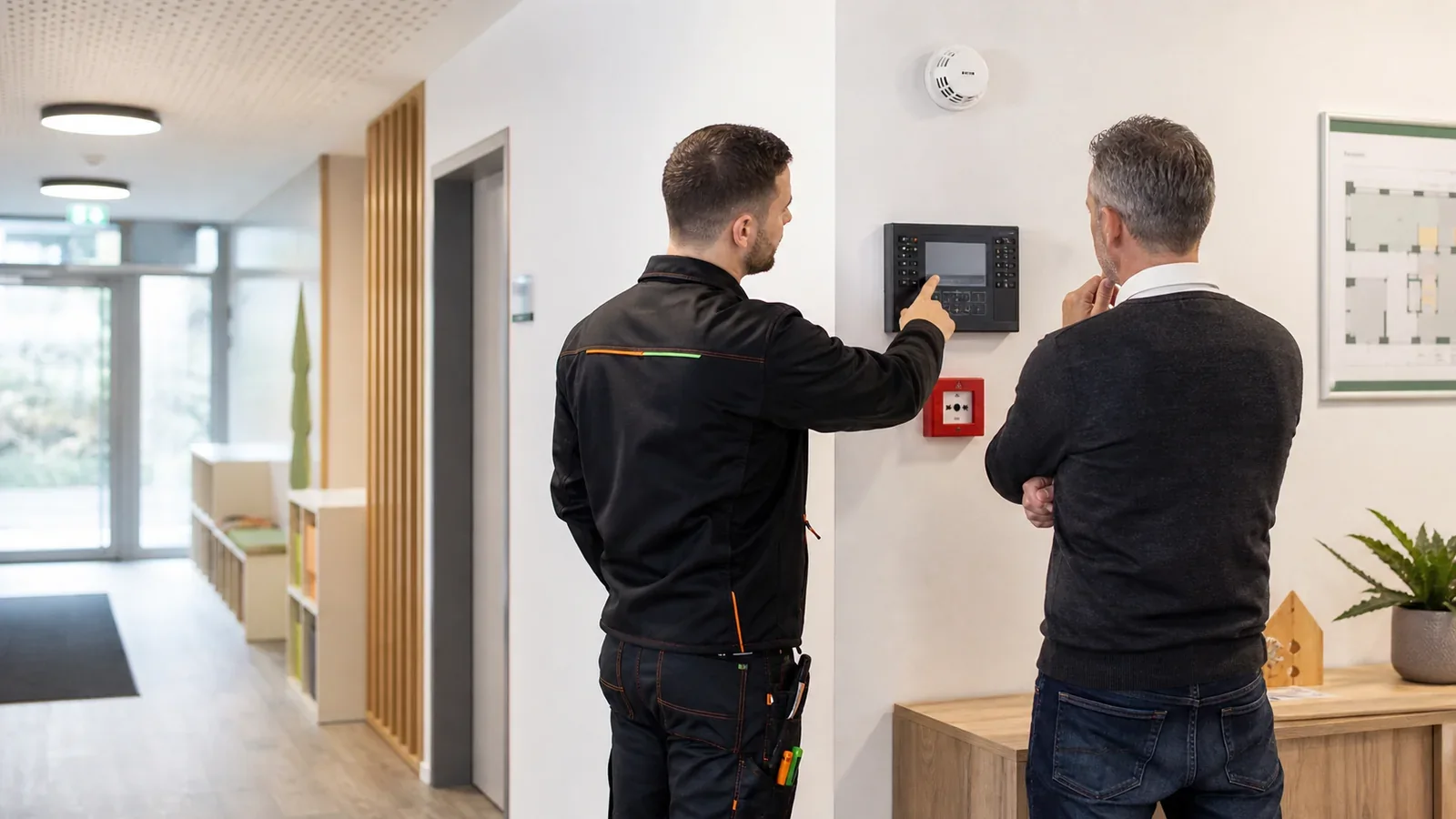 Professionelle Brandwarnanlage in einem Gewerbeobjekt