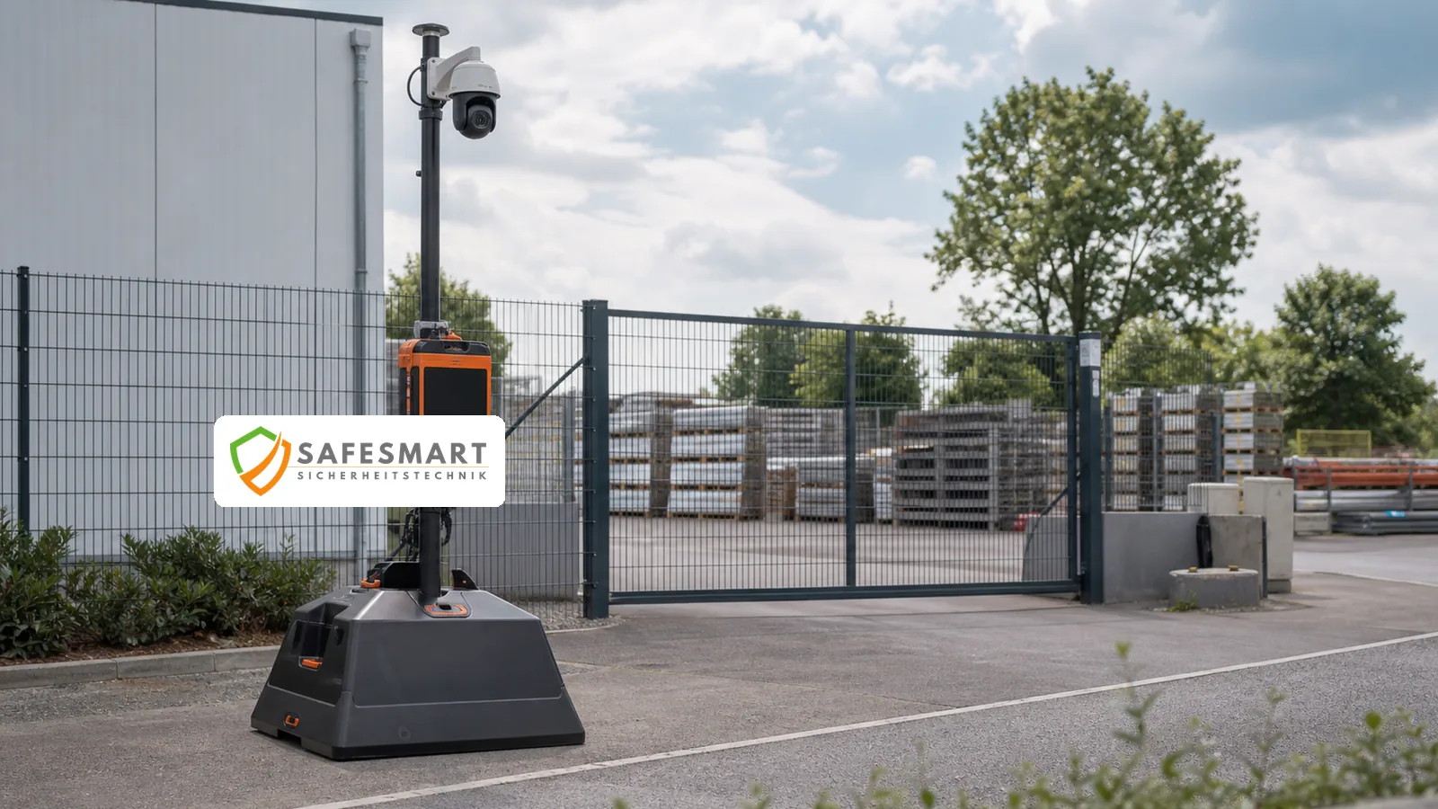 Safesmart mobile Videoüberwachung sichert eine Gewerbefläche in Datteln