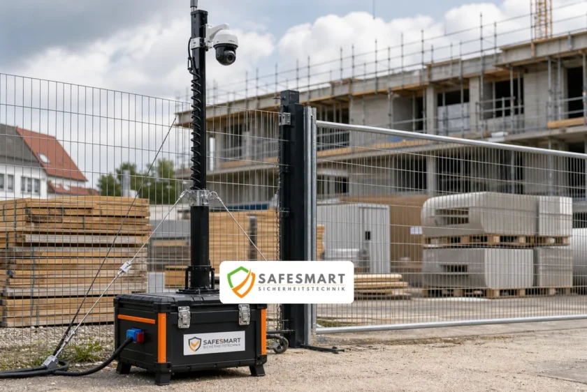 Mobile Videoüberwachung mit Kameramast für Gewerbe und Außenflächen