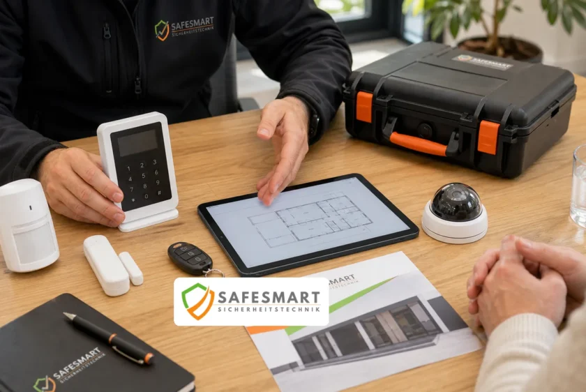 Alarmanlage Kamera und Zutrittskontrolle werden bei Safesmart gemeinsam geplant