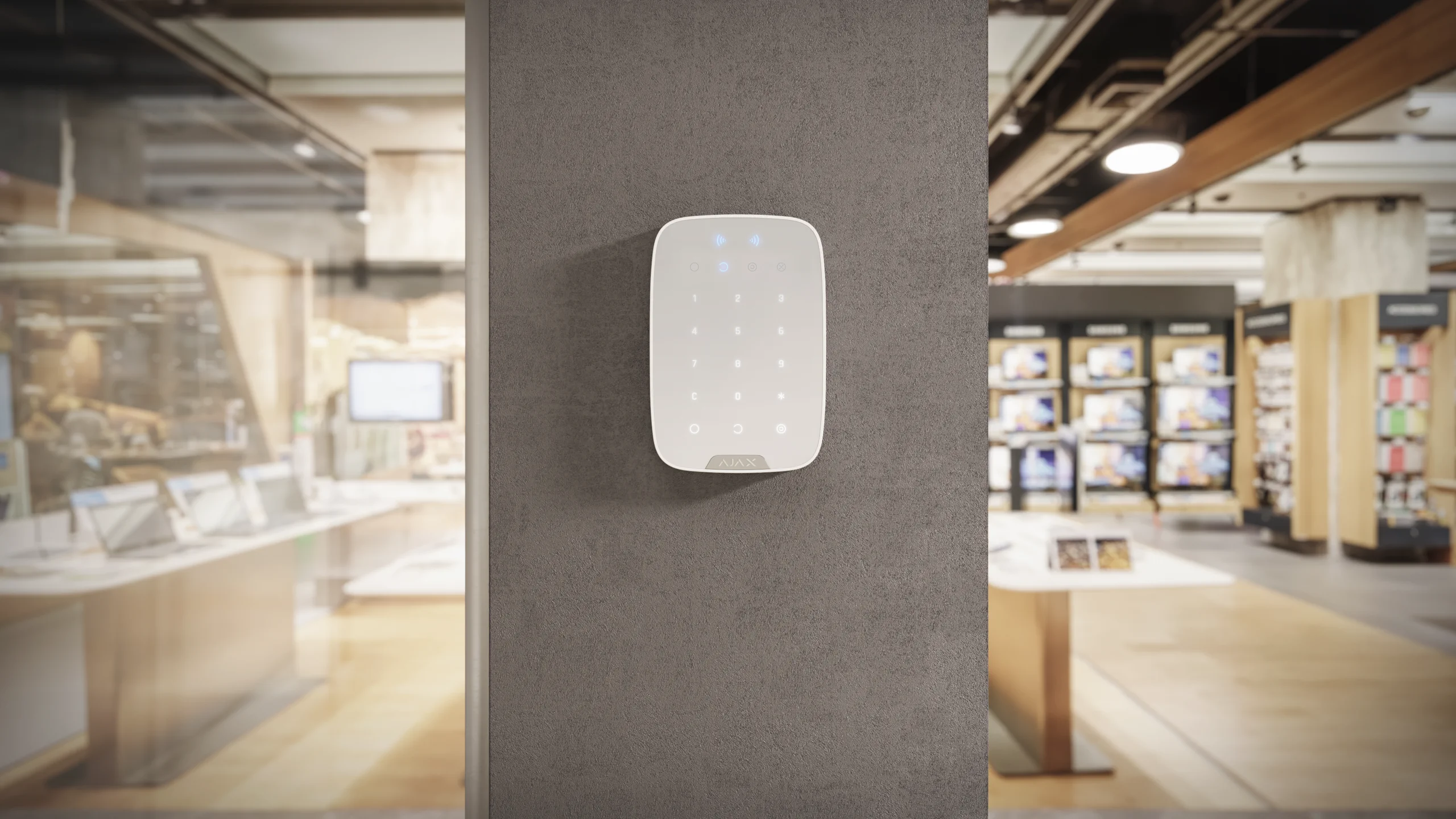 Originales AJAX KeyPad Plus Jeweller in einem Gewerbebereich