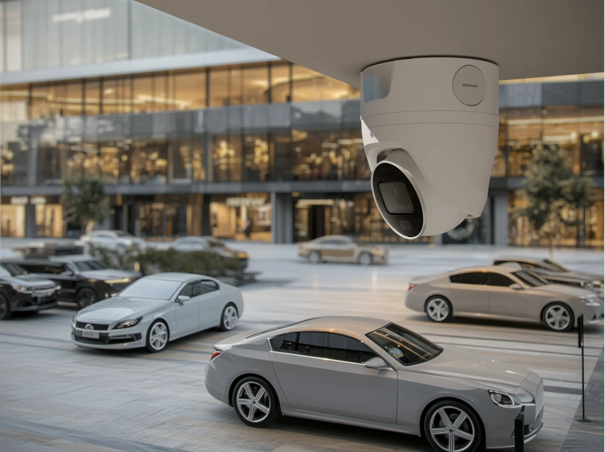 AJAX Superior TurretCam an einem Parkplatz