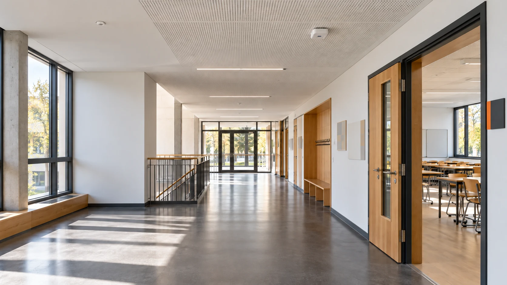 Schulgebäude für die Brandwarnplanung